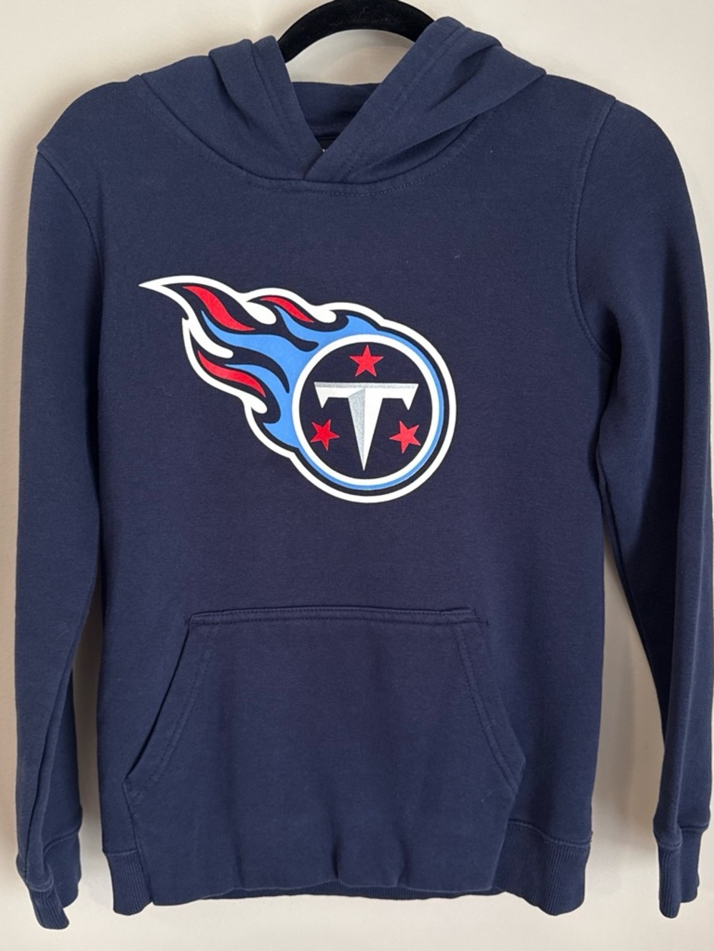 Kids Navy Hoodie with Flame Team Emblem